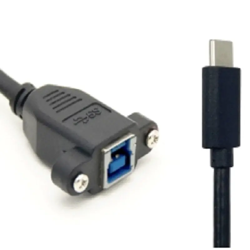1.5Ft Usb 3.0 B-Female To Usb-C G1 Male Panel Mounts Cable 1