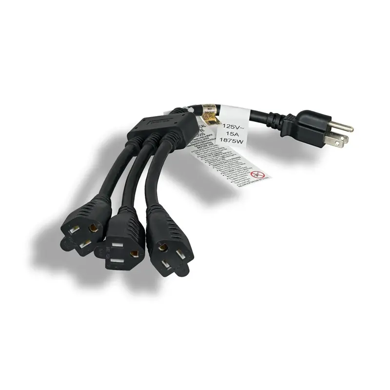 1-To-3 14Awg Power Cord Splitter - 1 Nema 5-15P To 3 Nema 5-15R 1