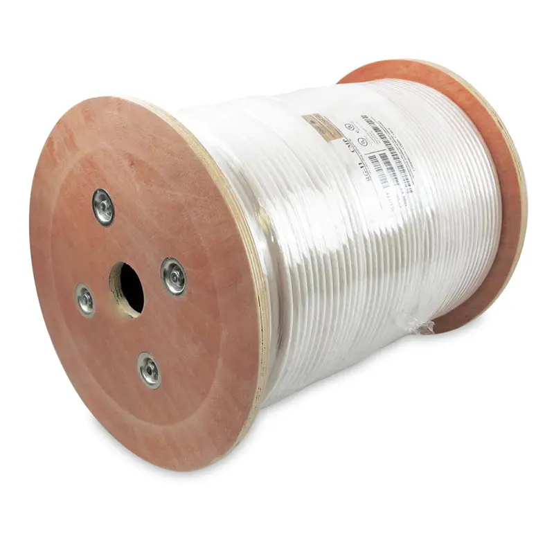 1000Ft 14Awg Rg11 Ccs Dual Shield Plenum Cmp Broadband Coaxial Cable White 1