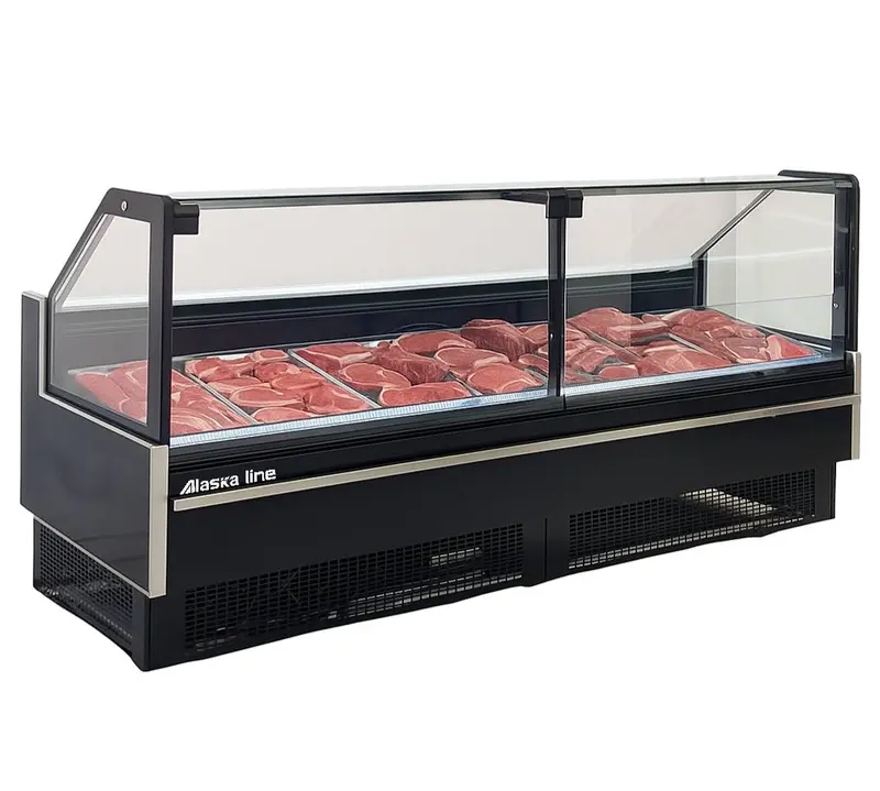 101'' Alaska-Line Slim Deli/Meat Square Glass Case Hit-39 1