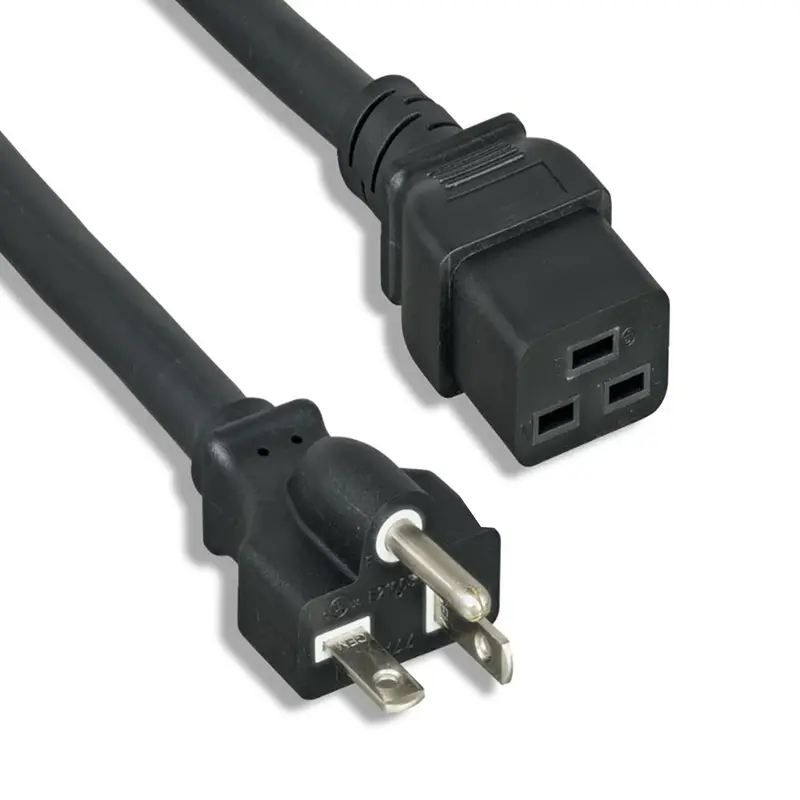 10Ft 12Awg Ac Power Cord Nema 5-20P To C19 Black-Nema 5-20P To Iec-60320-C19 1