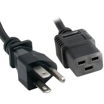 10Ft 14 Awg 15A 125V Power Cord Cable (Nema 5-15P To Iec320 C19) 1