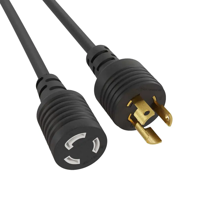 10Ft 14Awg Nema L5-15P To L5-15R Heavy Duty Locking Power Cord Extension 15A/125V 1