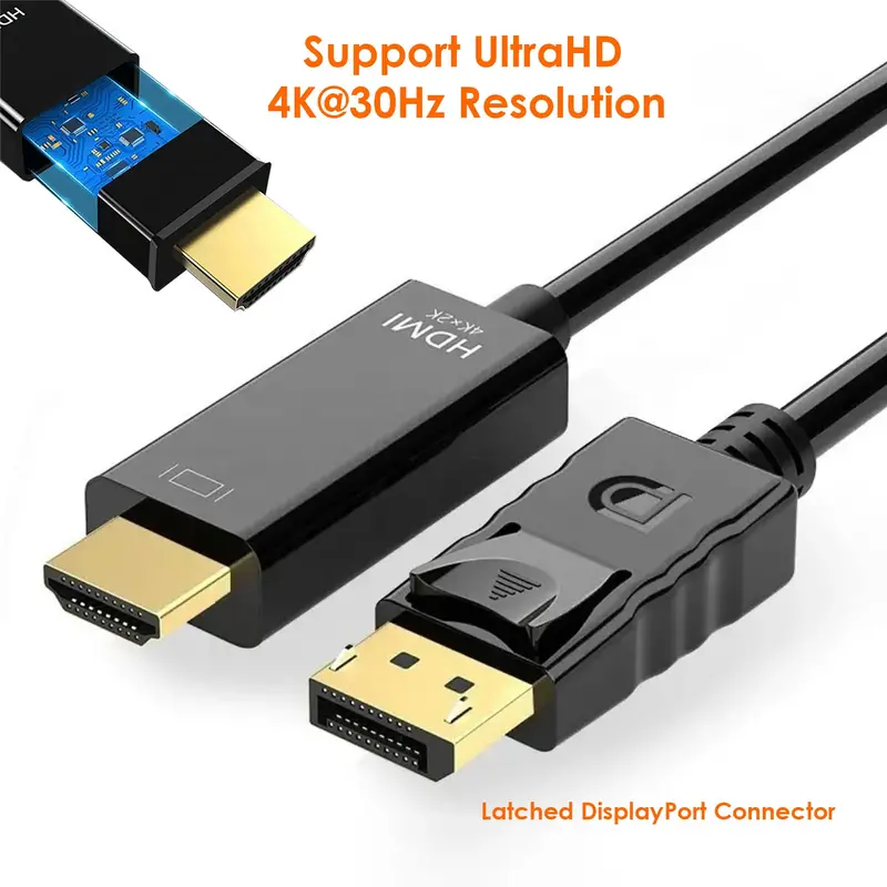 10Ft Display Port Male To Hdmi Male Cable 4K/30Hz 1