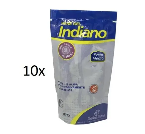 10X Lot Jaborandi Henê Gel Indian Medium Black Straightening 180G - Divina Dama 1