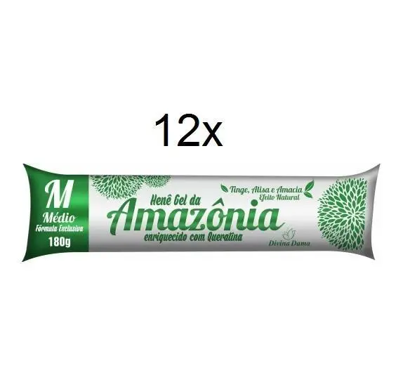 12X Lot Brazilian Henna Henê Amazônia Hair Growth Keratin Gel 180G - Divina Dama 1