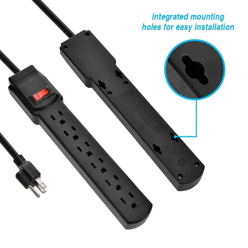 14Awg 6-Outlet Surge Protector With 3-Foot Cord 1