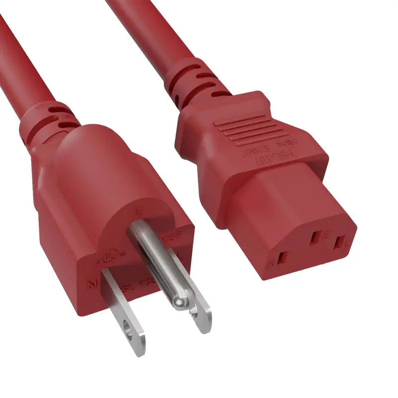 14Awg Cpu Power Cord Nema 5-15P To C13 15A/125V Red 1