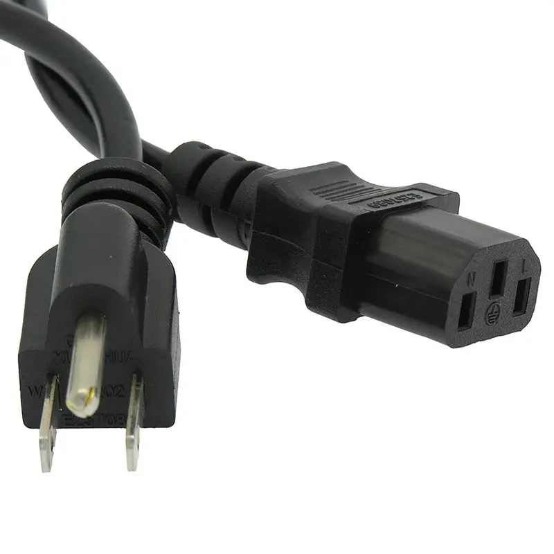 14Awg Shielded Universal Power Cord Nema 5-15P To Iec320c13 Black 1