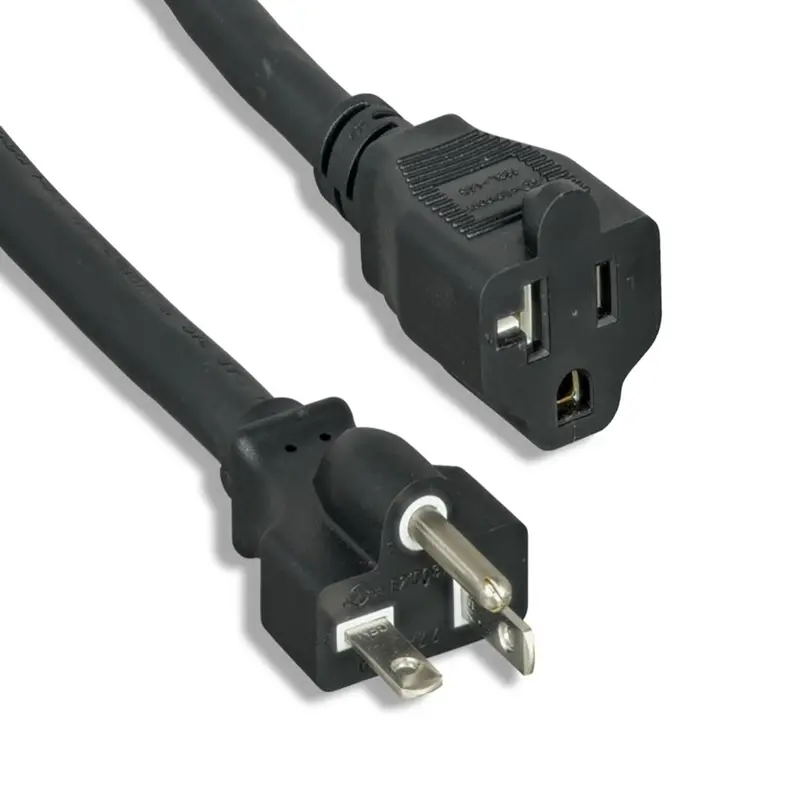 15Ft 12Awg Power Extension Cord Nema 5-20P To Nema 5-20R Black 1