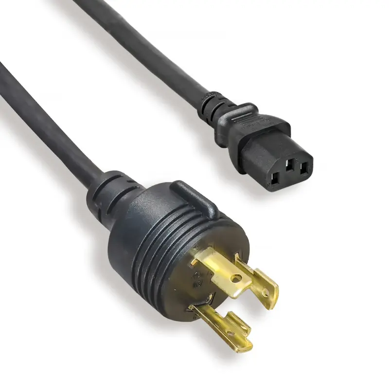 15Ft 14Awg L6-30P To C13 Power Cords, 15A, 300V, 14/3 Sjt Black 1