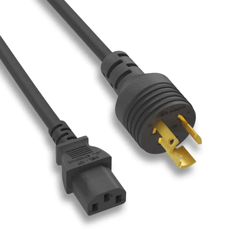 15Ft 14Awg Nema L5-15P To Iec-60320 C13 Locking Power Cord Black 1
