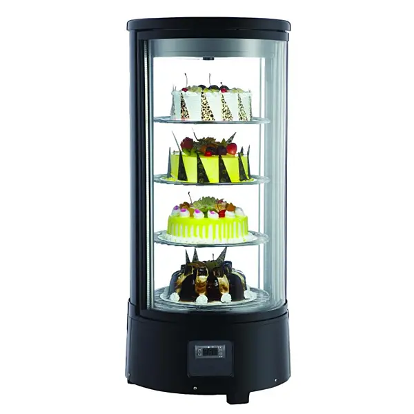 18" Omcan Rotating Circular Countertop Display Case 39552 1