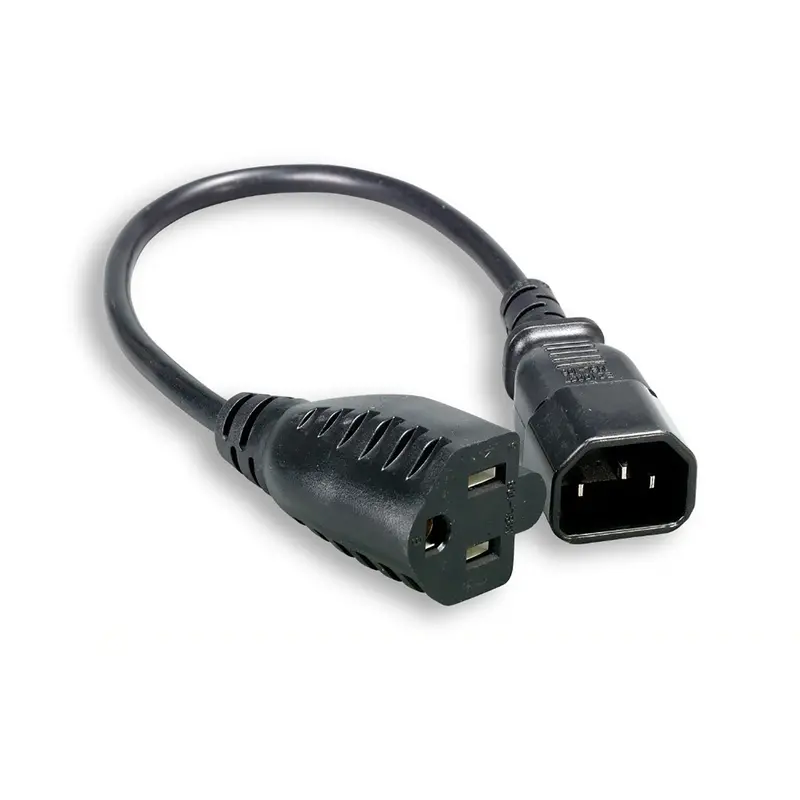 1Ft 18Awg Monitor Ac Power Adapter Cord C14 To Nema 5-15R 1