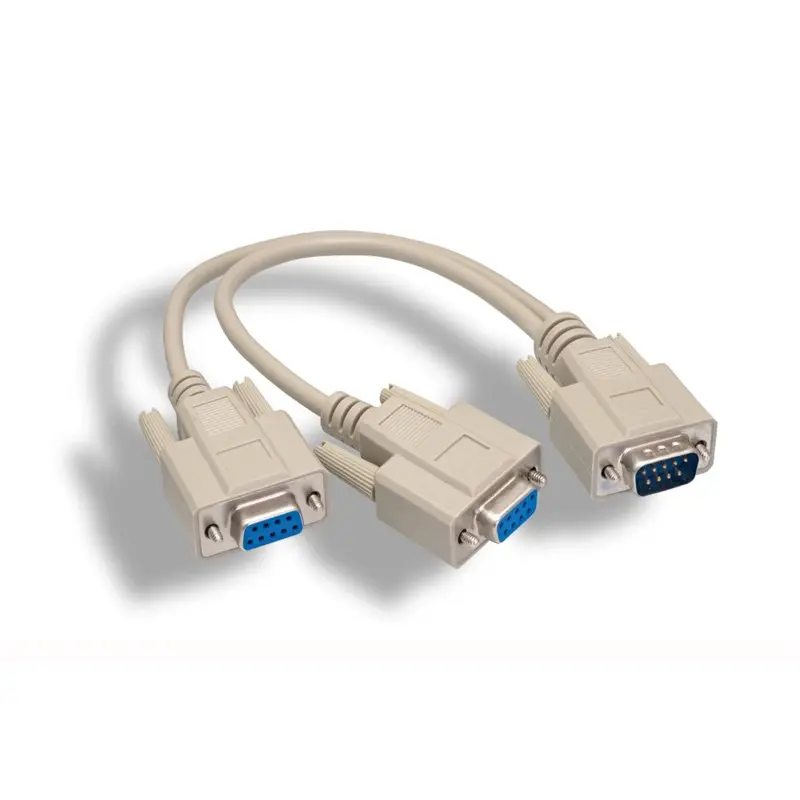 1Ft Rs-232 Db9 Male To Female X 2 Splitter Cable 1