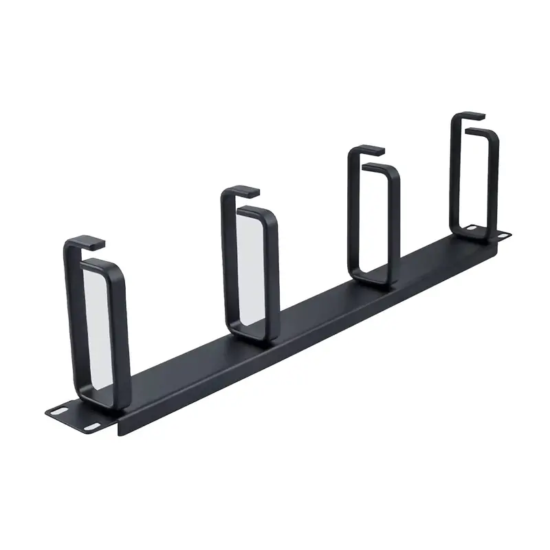 1U Single-Sided Four Rings Metal Horizontal Cable Management 1.75"X19" 1