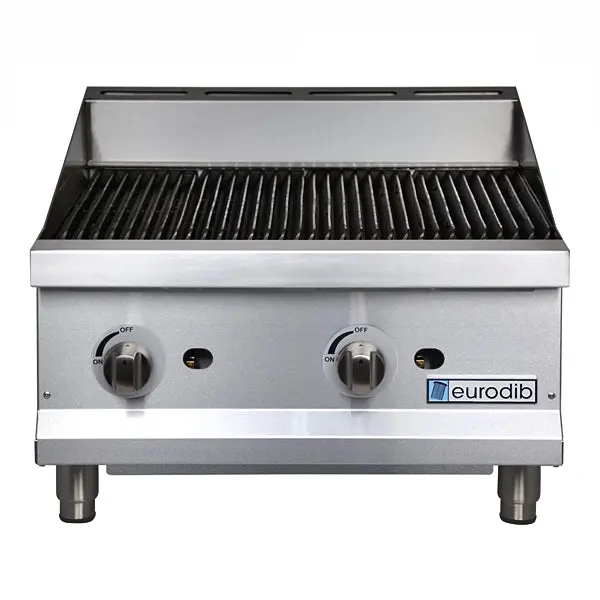 24'' Eurodib Natural Gas Countertop Radiant Charbroiler Cbr24-N 1