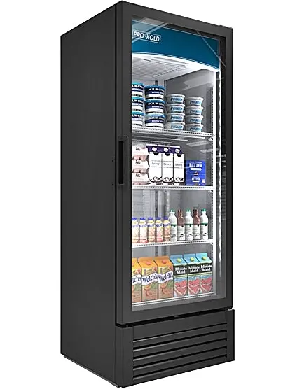 25" Pro-Kold Single Glass Door Cooler - 7.8 Cu.Ft  Vc-12 1