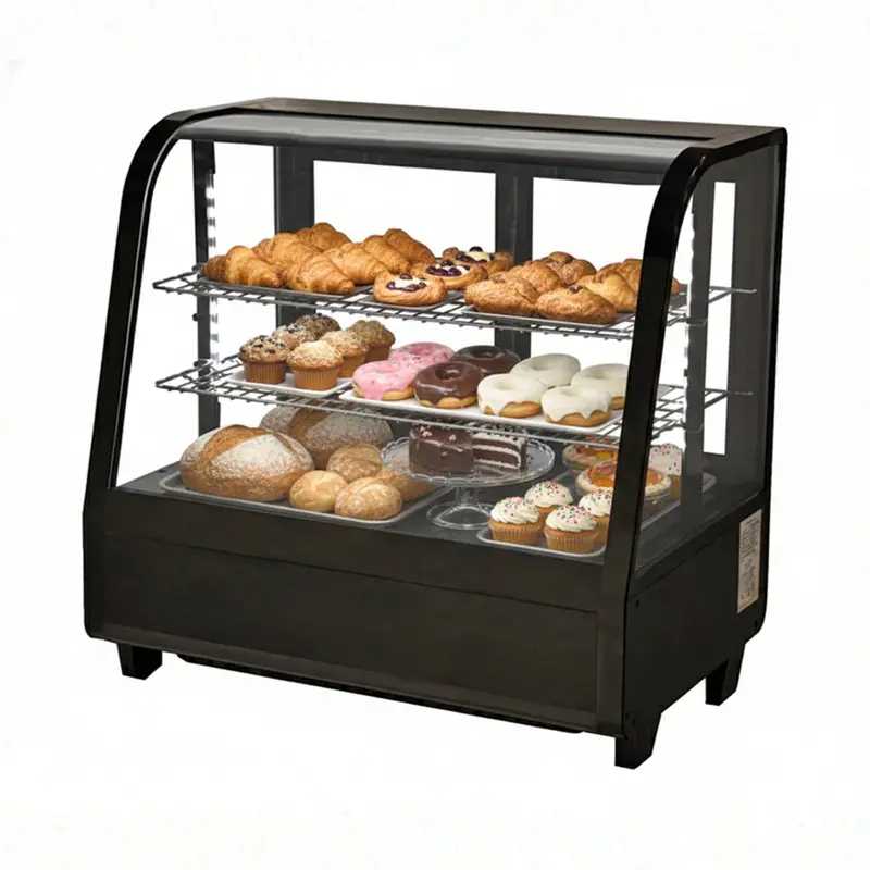 27'' Omcan Black Countertop Refrigerated Display Case  - 27155 1