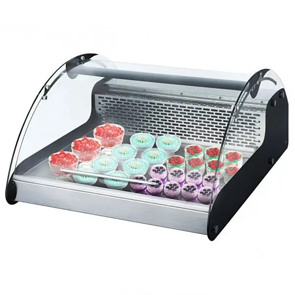 27" Omcan Curved Glass Countertop Refrigerated Display Case - 43074 1