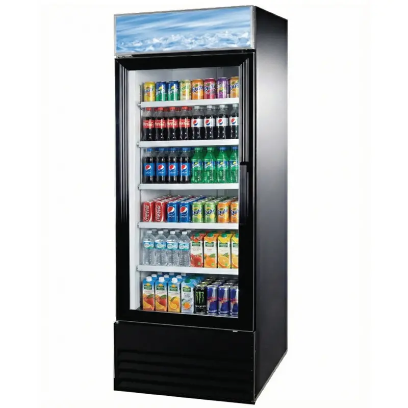 28'' Omcan Single Door Black Glass Refrigerator 23 Cu.Ft., 50037 1
