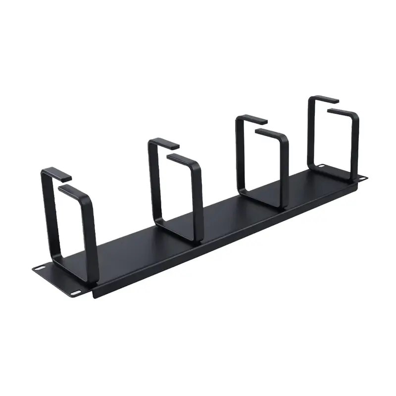 2U Single-Sided Four Rings Metal Horizontal Cable Management 3.50"X19" 1