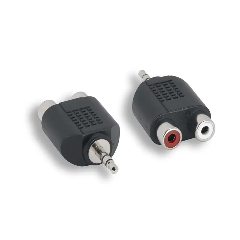 3.5Mm Stereo Plug To Dual Rca Jack Adapter - Pack Of 10Pcs 1