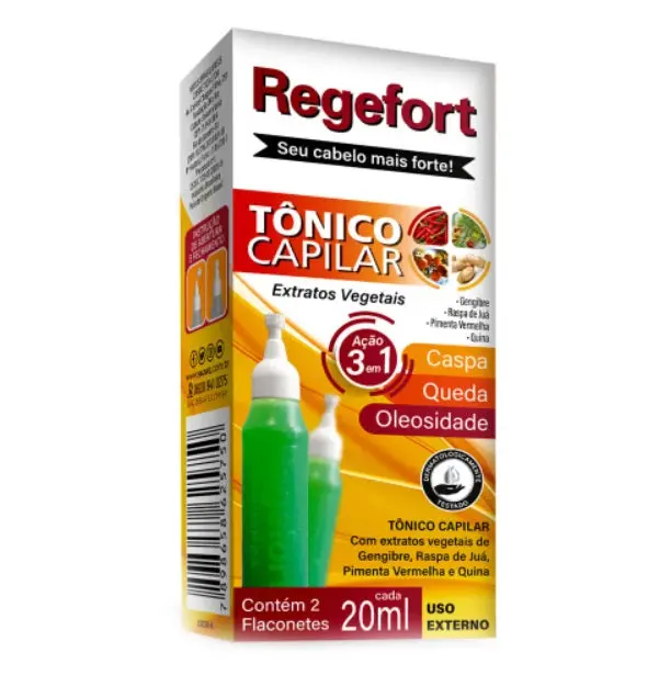 3 In 1 Tonic Regefort Anti Hair Dandruff Oiliness Control Treatment 2X20ml - Skafe 1