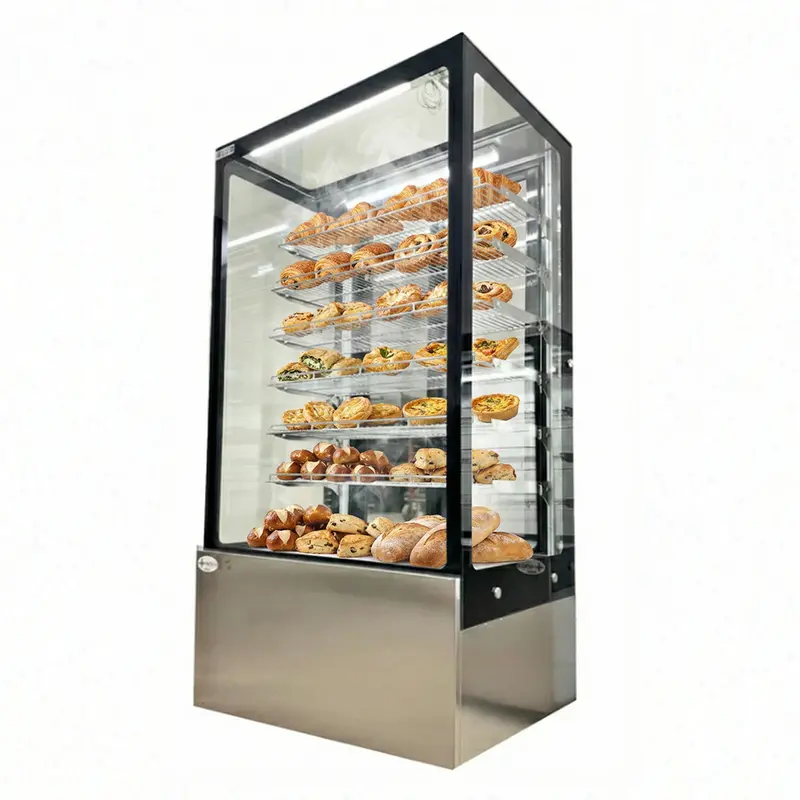 36'' Chef Pastry Display Warmer Square Glass Black Hd-906S 1