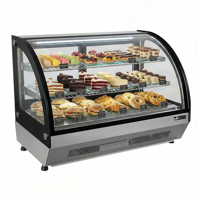 36'' Efi Countertop Curved Glass Refrigerated Display Case 4.6 Cu.Ft - Cgcm-Ct-3526 1