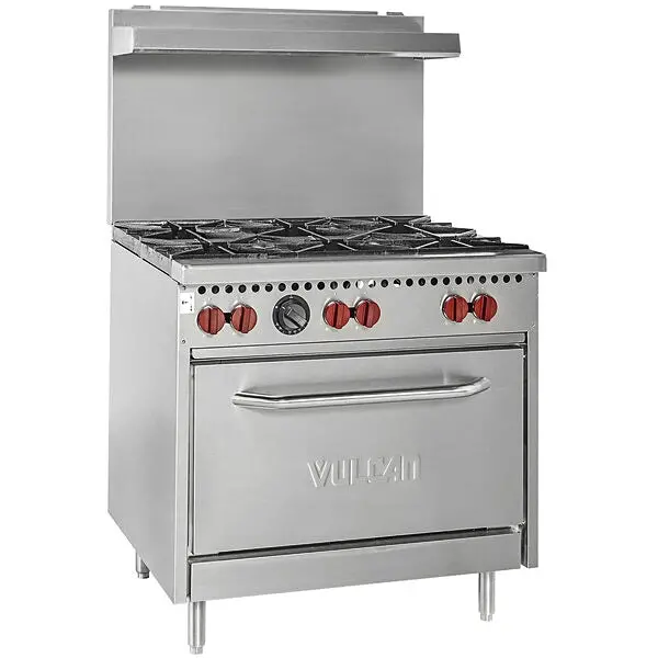 36'' Vulcan 6 Burner Range With Oven, Sx-36-6B 1