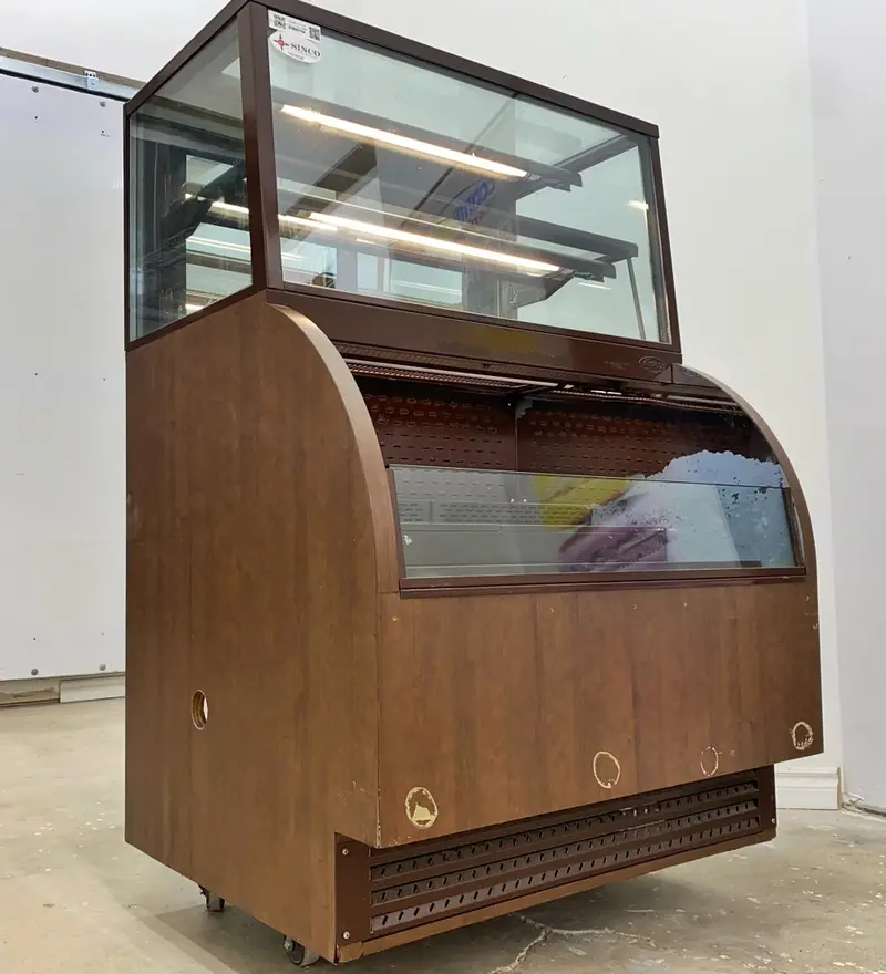 36'' Wooden Curved Glass Display Cooler Used For01705 1