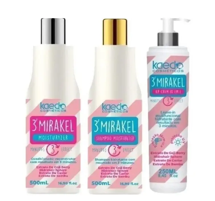 3'Mirakel 3 Minutes Effect Moisturizing Reconstruction Treatment 3 Itens - Kaedo 1