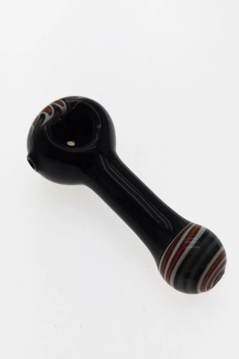 4.25" Dry Spoon Pipe W/ Wig Wag Head (59G) Carb Hole: Left Side 1
