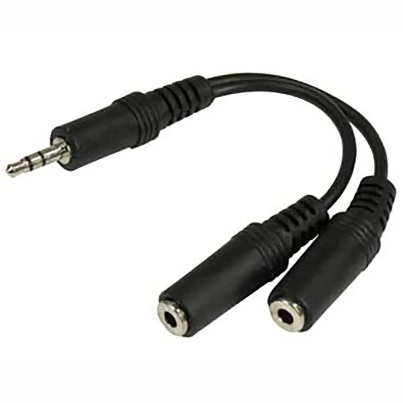 4 Inch 3.5Mm Stereo Audio Cable Male  To 2X3.5Mm Stereo Audio Cable Female 1