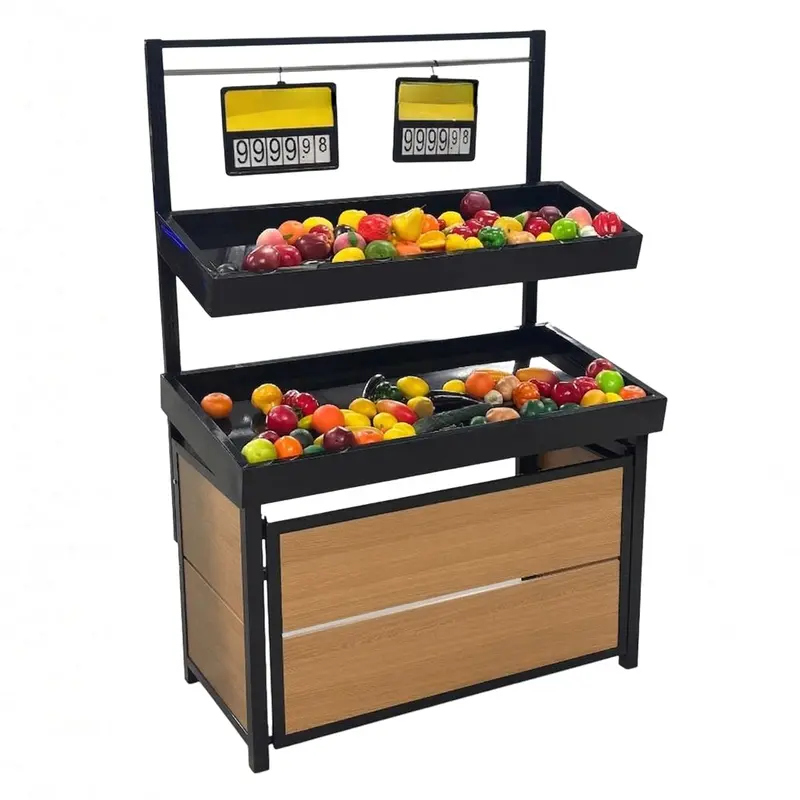 47" Vegetable Rack Single Side Black Tray Hd-Vrse-03 1