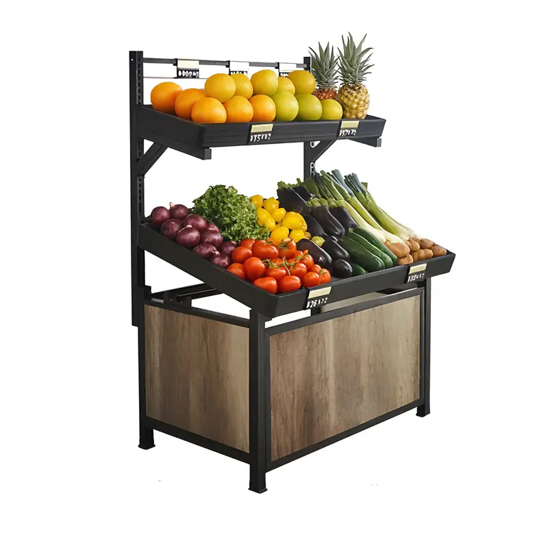 48'' Plastic Tray Single Side Fruit & Vegetable Rack Hbr-3088 1