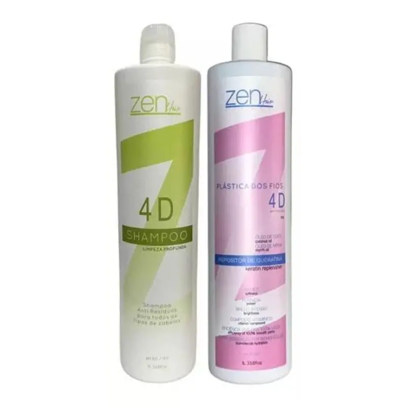 4D Toning Progressive Brush Hair Straightener Volume Reducer Kit 2X1l Zen Hair 1