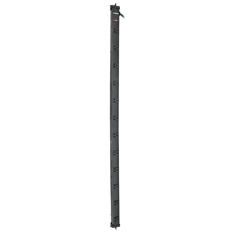 4Ft 12-Outlet Metal Power Strip With 6Ft Power Cord Black 1