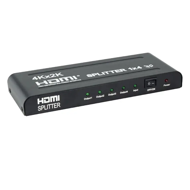 4Way Hdmi Splitter (1-In/4-Out) 1080P, 3D, 4K 30Hz 1
