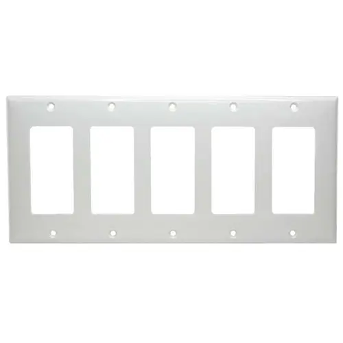 5 Gang Decora Wall Plate White (Gfci) 1