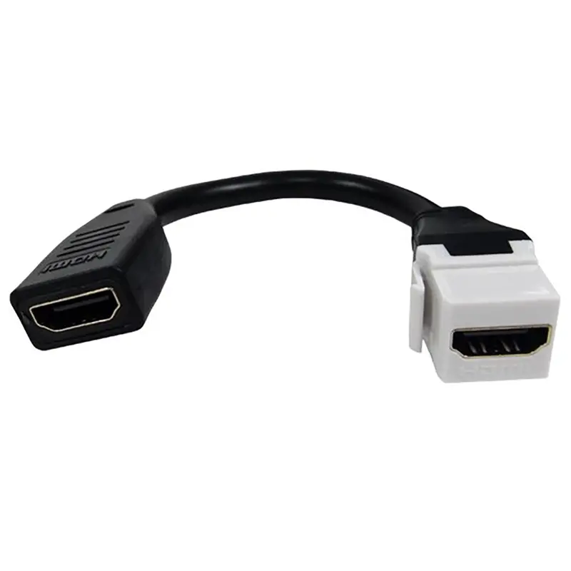 5-Inches Hdmi F/F Keystone Pigtail 4K/60Hz 28Awg Cl3 Rated Gold Plated 1