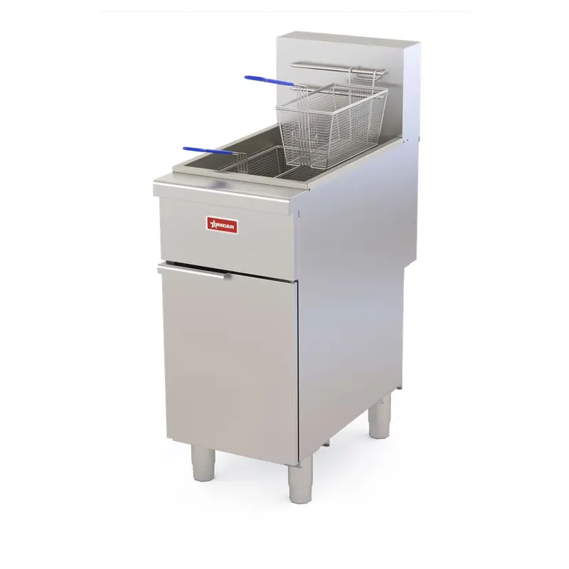 50 Lbs. Capacity Natural Gas Open Pot Floor Model Fryer - 122,000 Btu 48550 1