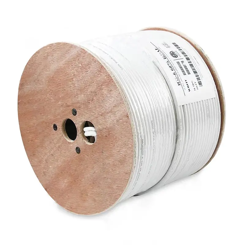 500Ft Rg-6/U 60% Bc Dual Siamese Riser (Cmr) Bare Copper Coaxial Cable 1