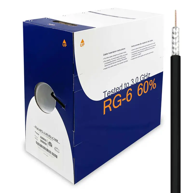 500Ft Rg6/U 60% Dual Shielded Riser (Cmr) Coaxial Cable 1