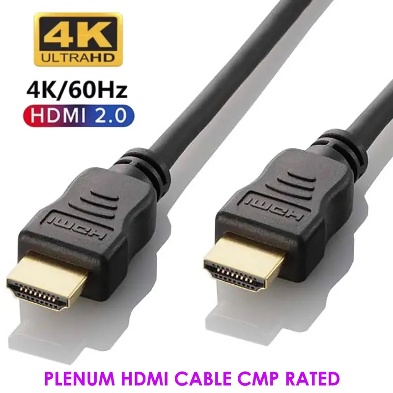 50Ft Active Plenum Hdmi 2.0 Cable Built-In Signal Booster 24Awg 4K 60Hz 1