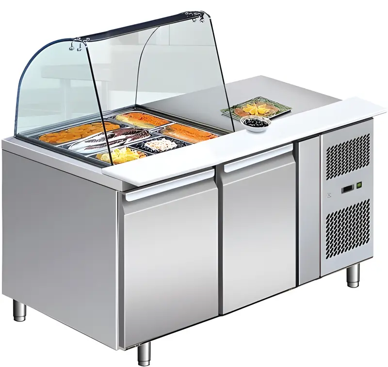 54'' Chef Salad Prep Table With Sneeze Guard Gn-2100Salgc 1