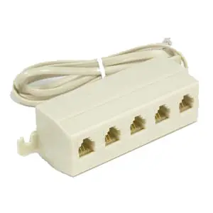 5Port Surface Mount Jack With 3Ft Wire, Ivory 1