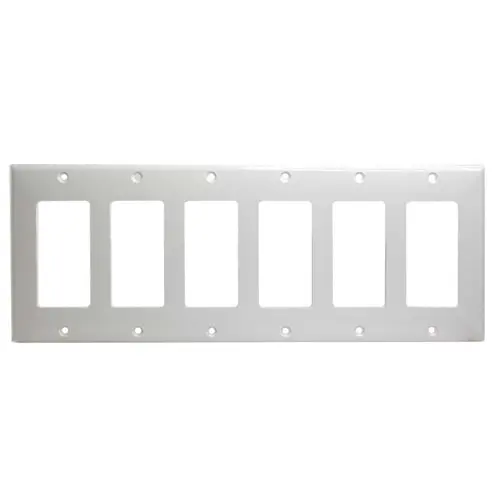 6 Gang Decora Wall Plate White (Gfci) 1