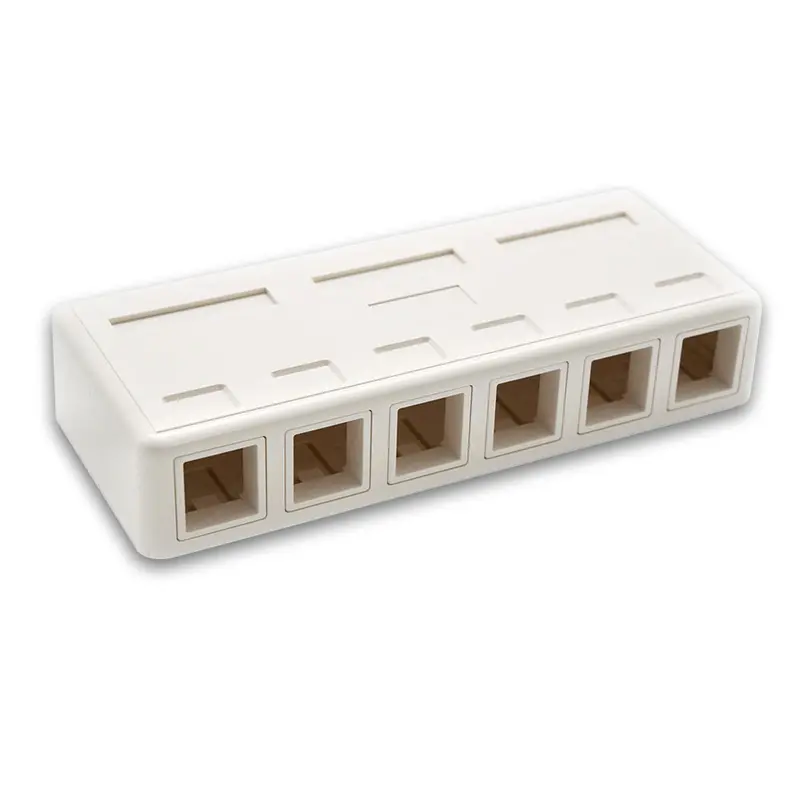 6 Port Rj45 Surface Mount Box White (Box Only) 1